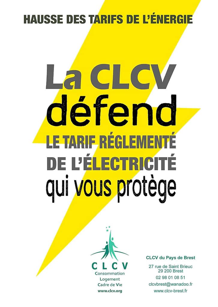 Affiche tarifs énergie